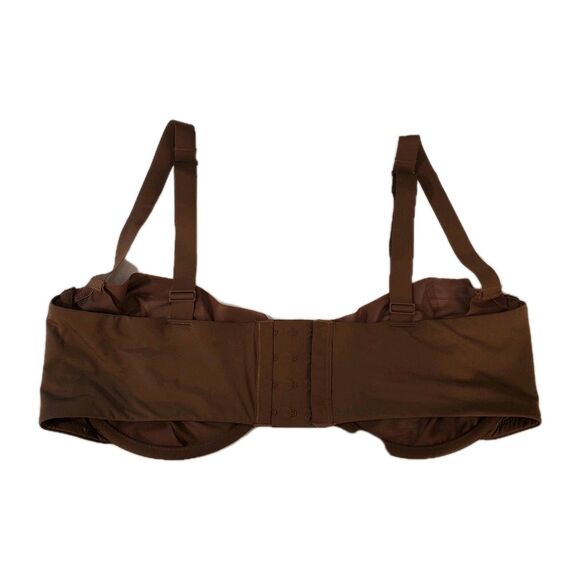 Skims No Show Unlined Balconette Bra Brown Sheer Size 40DD Underwire - Picture 2 of 5